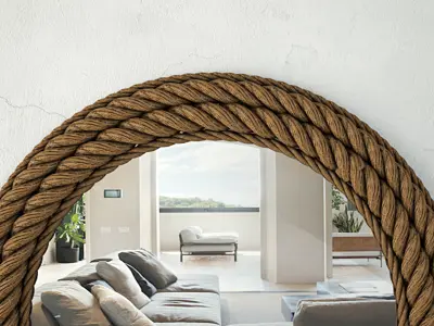Round Nautical Rope Wall Mirror 3D model