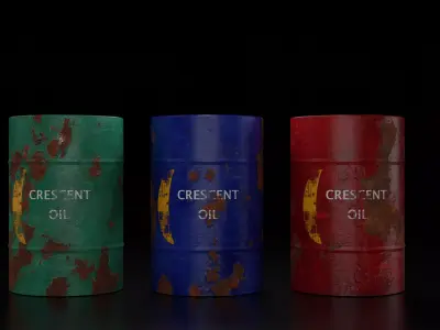 Oil Barrel Low-poly 3D model