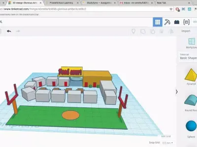 De shool Low-poly 3D model