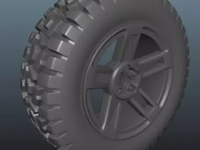 4x4 Wheel and 3 damage stages 3D print model