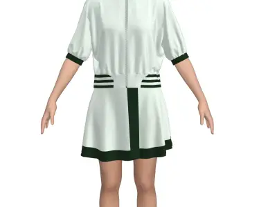 Tennis clothes Marvelous Designer or Clo3D ZPRJ 3D model