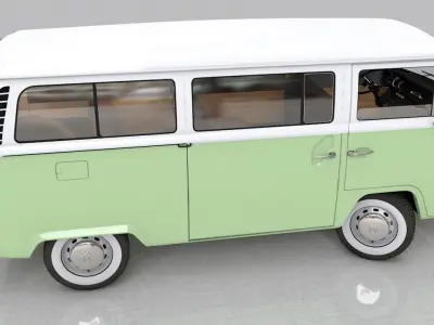 VOLKSWAGEN T2 BAY WINDOW 1974 3D model