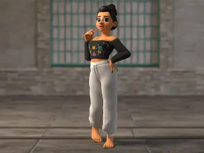 Chloe  Girl Cartoon Character 3D model