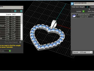 heart pendant model 690 3D print model