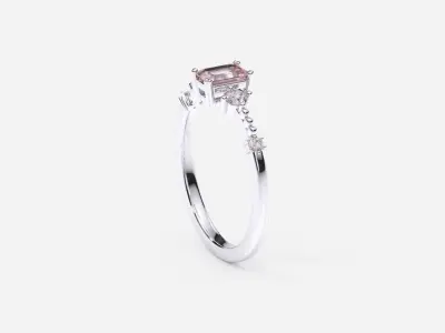 ZDR0175 morganite ring gold 3D print model