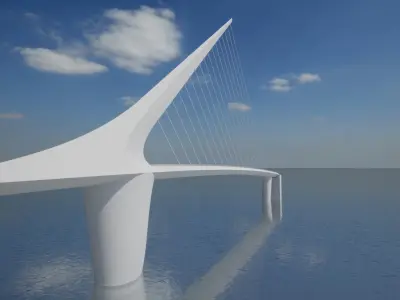 Womens Bridge by Santiago Calatrava Free 3D model