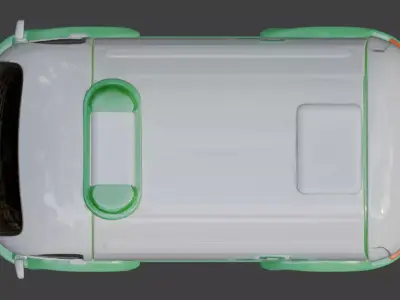 Futuristic Stylized Ambulance 3D Model Low-poly 3D model