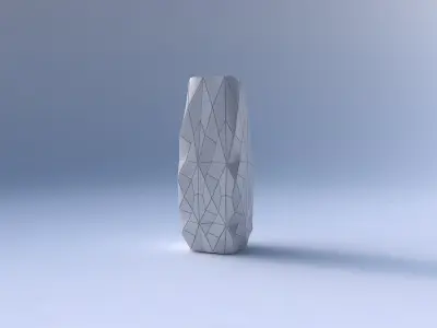 Vase arc rectangle with mosaic plates 3D print model