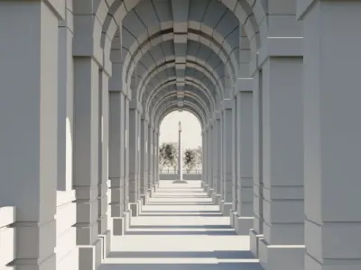 Classical Corridor  Free 3D model