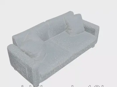 Cozy Reading Sofa with Colorful Cushions 3D Model Low-poly 3D model