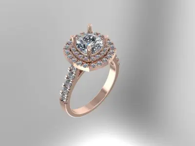 Brilliant Diamond jewelry Ring for Printing  3D print model