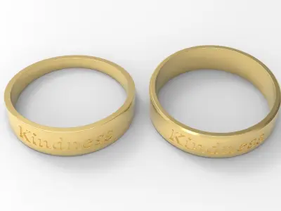 Kindness Couple Ring Gold 3D print model