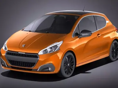 Peugeot 208 3-door 2018 VRAY 3D model