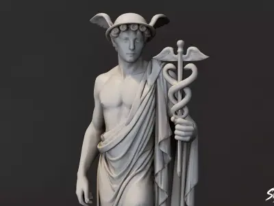 Hermes Statue  Low-poly 3D model