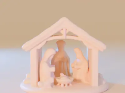 abstract nativity scene 3D model