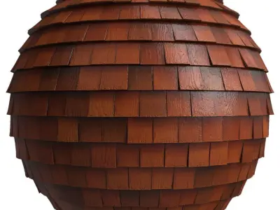 Roof Tile Materials 22- By 3 color Pbr By Sbsar 4k Low-poly 3D model