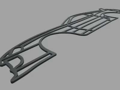 Toyota Supra Wall Silhouette 3D print model