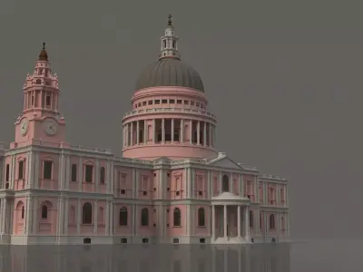 St Paul s Cathedral Low-poly 3D model