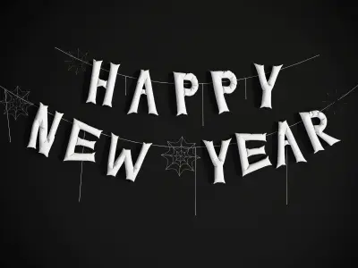 Balloons Happy New Year Low-poly 3D model