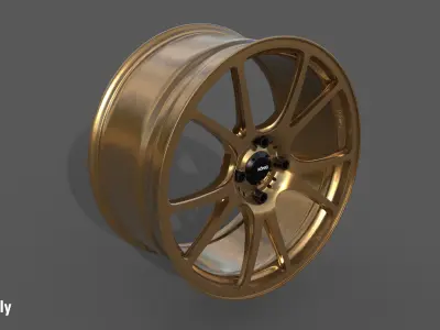  Konig Freeform 17x8 PCD 4x100 Rim Low-poly 3D model