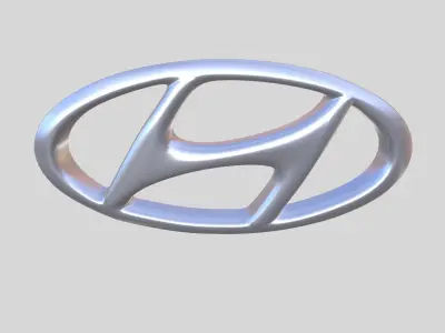 Hyundai Logo Hyundai Emblem Low-poly 3D model