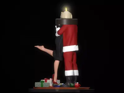 Romantic Candle-Head Santa 3D Printable Sculpture 3D print model