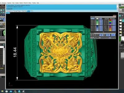 Ornate Square Signet Ring for Men 3D Model 3641 3D print model