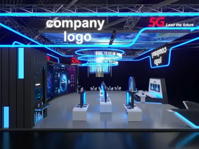 exhibition stand 20x15 model 3D model