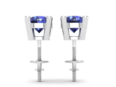 Single diamond earrings for woman 3D print model