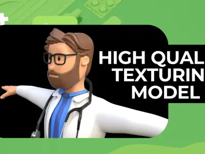 Doctor Cartoon Male Character Fully Rigged  Low-poly 3D model