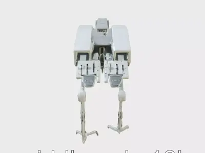 Mechanical Crane with Telescopic Titanium Alloy Legs Low-poly 3D model