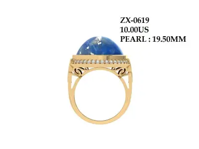 Solitaire Engagement Art Deco Ring 3D print model 17