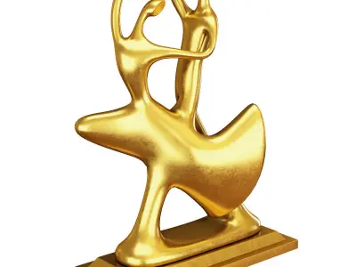 abstract dancer sculpture 3d model Low-poly 3D model