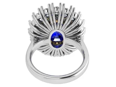 Cushion Cluster Ring 4388 3D print model