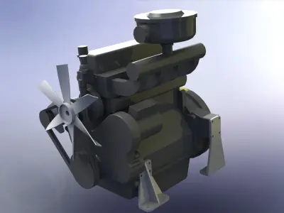 Tractor Diesel Engine 4105T Free 3D model
