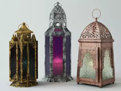Metal Moroccan Lanterns 3D model