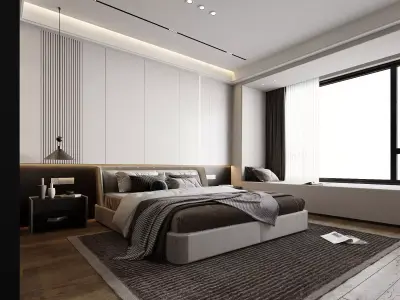 Modern Master Bedroom Free 3D model