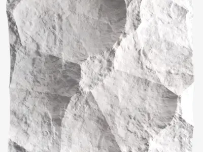 232-RockPanel piece of rock on wall 3D model