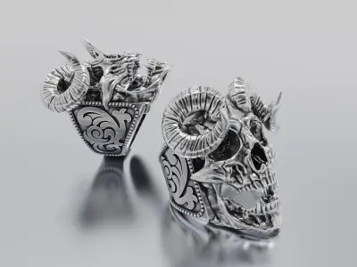skull ring 3D print model