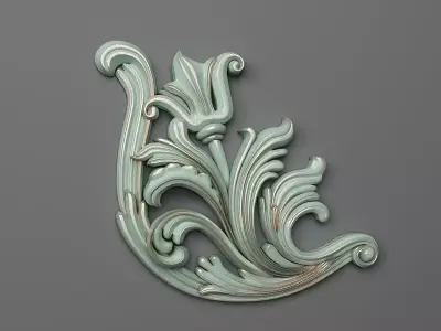 corner-01 ornately carved ornament 3D print model