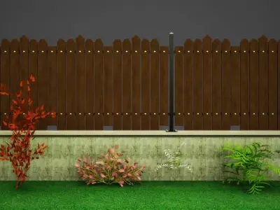 Wood fence 3D model
