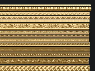 Classic carvings moldings and gypsum cornice 11 3D model