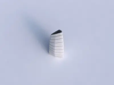 Vase tipped triangle with hard horizontal dents 3D print model