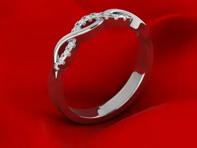 Luxury engagement ring 3D print model 3