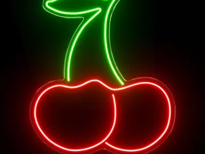 Cherries Neon Sign 3D model