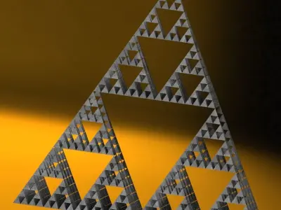 Sacred Geometry Fractal Pyramid Structure Low-poly 3D model