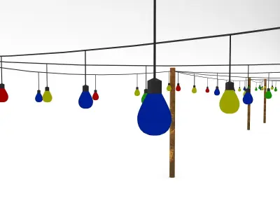 village lighting 3D model Low-poly 3D model