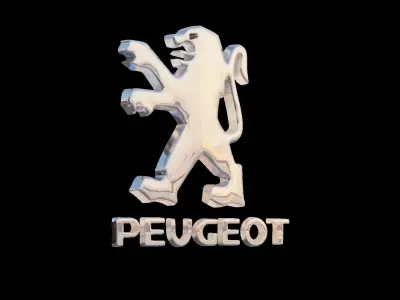 Peugeot Car Badge Low-poly 3D model