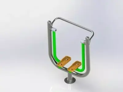 Parking bicycle rack with two handles and handle Free 3D model