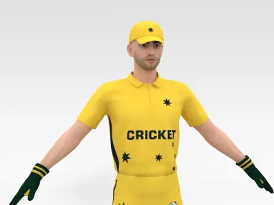 Cricket Wicket Keeper V4 3D model